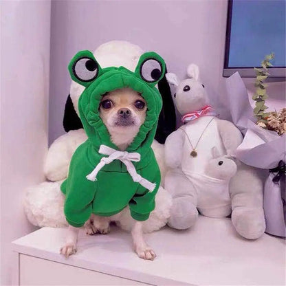 Cute Dog Hoodie Frog Shape Dog Coats Pet Halloween Cosplay Costume Pet Clothes Dogs Hooded Sweatshirt for Puppies Cat